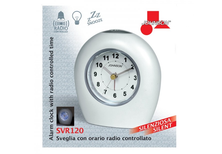 JOHNSON SVEGLIA ALLARME CLOCK OROLOGIO RADIO CONTROLLATO CON LUCE SVR120